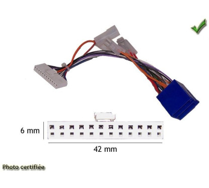 CABLE SPECIFIQUE AUTORADIO ISO PIONEER 12PINS 42X6MM KEH KEHP