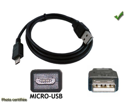 CABLE USB MALE - PRISE MICRO USB MALE
