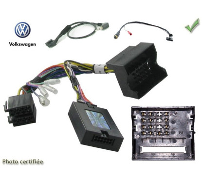 CDE AU VOLANT CLARION POUR VOLKSWAGEN GOLF 2003-2013 FAKRA AVEC AMPLI DYNAUDIO
