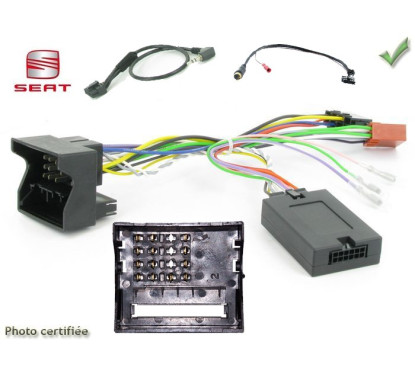 CDE AU VOLANT JVC POUR SEAT IBIZA 2008- LEON 2005-2014 FAKRA