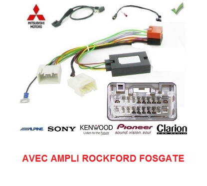 CDE AU VOLANT POUR CITROEN C-CROSSER 2007-2013 AVEC AMPLI ROCKFORD SANS NAV ORIGINE