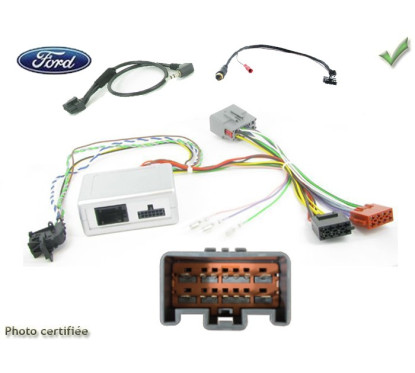CDE AU VOLANT POUR FORD FIESTA 2008-2010 - AFF. GRAND ECRAN UNIQUEMENT BOUTON OK SUR LE VOLANT