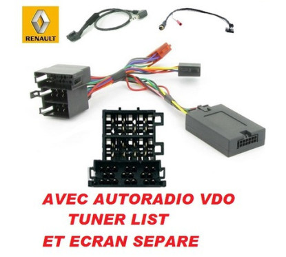 CDE AU VOLANT POUR RENAULT SCENIC 2003-2005 AVEC TUNER LIST ECRAN SEPARE