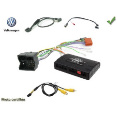 CDE AU VOLANT POUR VOLKSWAGEN TRANSPORTER 2010-2015 AVEC INFODAPTER ECRAN FOND BLANC