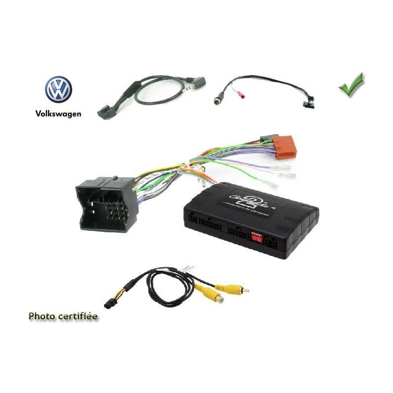 CDE AU VOLANT POUR VOLKSWAGEN TRANSPORTER 2010-2015 AVEC INFODAPTER ECRAN FOND BLANC CDE AU VOLANT POUR VOLKSWAGEN TRANSPORTER 2010-2015 AVEC INFODAPTER ECRAN FOND BLANC