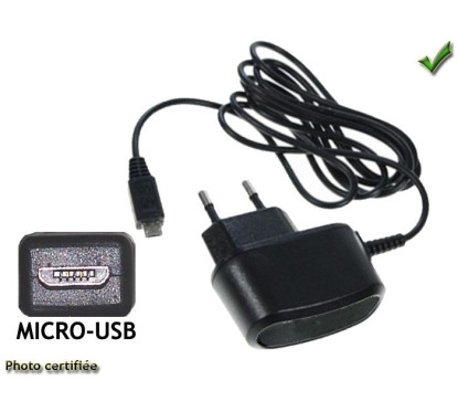 CHARGEUR SECTEUR 220V - CONNECTIQUE MICRO USB POUR TELEPHONE