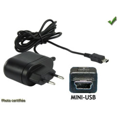 CHARGEUR SECTEUR 220V - CONNECTIQUE MINI USB POUR TELEPHONE GPS