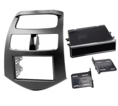 FACADE AUTORADIO DOUBLE DIN CHEVROLET SPARK 2013- - SIMPLE DIN OU DOUBLE DIN NOIR