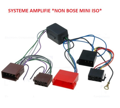 FAISCEAU AUTORADIO ISO 4X40W AUDI A6 2001-2003 SYSTEME AMPLIFIE NON BOSE MINI ISO