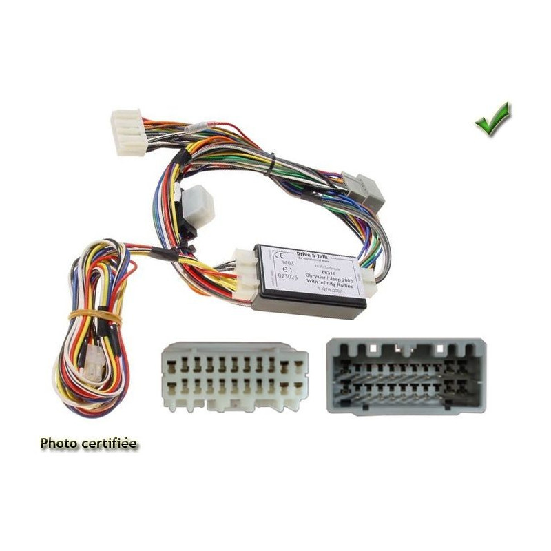 FAISCEAU KIT MAIN LIBRE CHRYSLER VOYAGER 2001-08/2004 AVEC AMPLI PREMIUM OU INFINITY CK3100