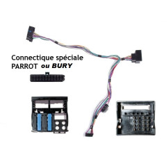 FAISCEAU KIT MAIN LIBRE CITROEN C3 2005- FAKRA SANS AMPLI JBL AVEC CONNECTEUR DIRECT CENTRAL MKI OU BURY
