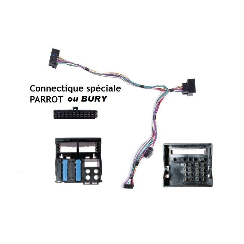 FAISCEAU KIT MAIN LIBRE CITROEN C8 2003- FAKRA SANS AMPLI JBL AVEC CONNECTEUR DIRECT CENTRAL MKI OU BURY