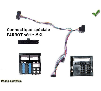 FAISCEAU KIT MAIN LIBRE CITROEN PEUGEOT 2004- SANS AMPLI JBL  AVEC CONNECTEUR DIRECT CENTRAL MKI OU BURY