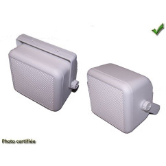 HAUT-PARLEUR D100 2 VOIES 80W EN BOX BLANCHE AVEC PIED (PAIRE)