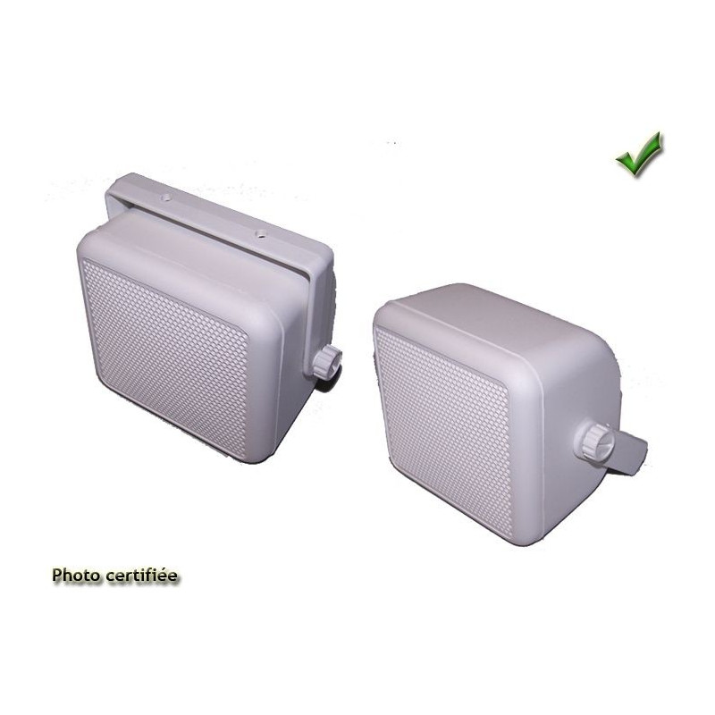 HAUT-PARLEUR D100 2 VOIES 80W EN BOX BLANCHE AVEC PIED (PAIRE)