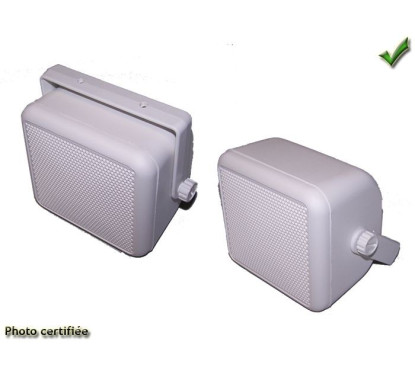HAUT-PARLEUR D100 2 VOIES 80W EN BOX BLANCHE AVEC PIED (PAIRE)