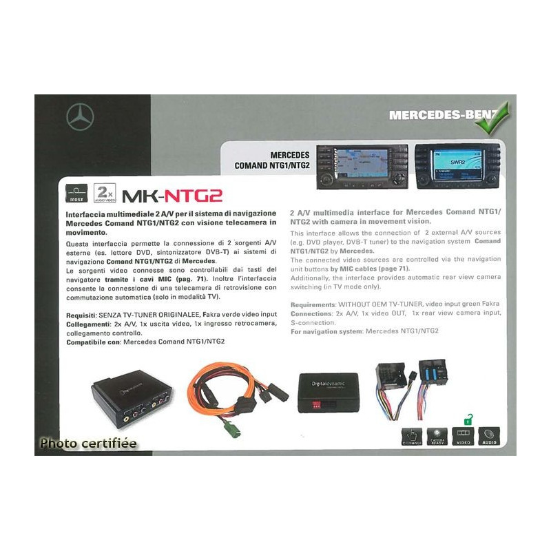 INTERFACE ENTREE VIDEO CAMERA RECUL SORTIE VIDEO MERCEDES AR ORIGINE NTG1 NTG2