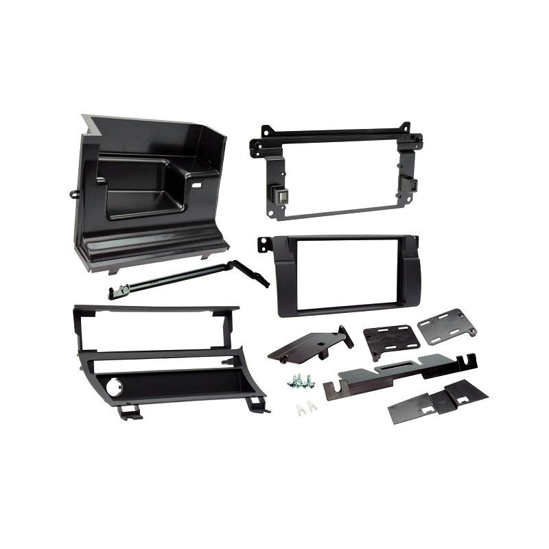 KIT 2 DIN BMW SERIE 3 E46 1999-2006 AVEC BARRETTE DE BOUTON NOIR MAT KIT 2 DIN BMW SERIE 3 E46 1999-2006 AVEC BARRETTE DE BOUTON NOIR MAT