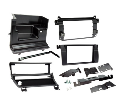 KIT 2 DIN BMW SERIE 3 E46 1999-2006 AVEC BARRETTE DE BOUTON NOIR MAT