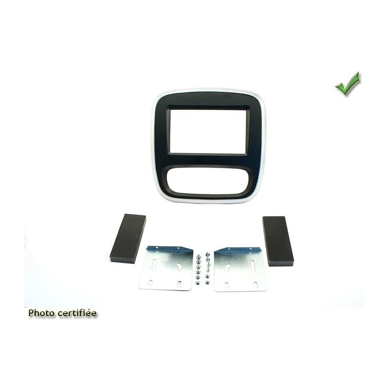 KIT 2 DIN OPEL VIVARO 2014- NOIR CONTOUR ARGENT AVEC CLIMATION MANUELLE