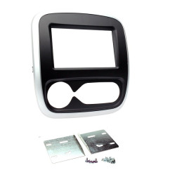 KIT 2 DIN RENAULT TRAFIC 2019-  NOIR CONTOUR ARGENT AVEC CLIMATION AUTOMATIQUE