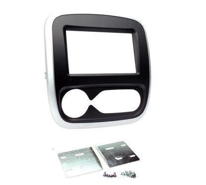 KIT 2 DIN RENAULT TRAFIC 2019-  NOIR CONTOUR ARGENT AVEC CLIMATION AUTOMATIQUE