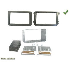 KIT 2 DIN VOLKSWAGEN CADDY 2015- NOIR LAQUEE AVEC CAGE ALUMINIUM