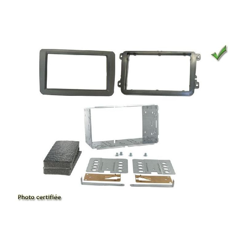 KIT 2 DIN VOLKSWAGEN CADDY 2015- NOIR LAQUEE AVEC CAGE ALUMINIUM