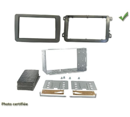 KIT 2 DIN VOLKSWAGEN CADDY 2015- NOIR LAQUEE AVEC CAGE ALUMINIUM