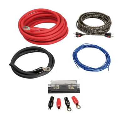 KIT CABLE RCA + CABLE ALIM 35MM2 + PORTE FUSIBLE + FUSIBLE + 4 COSSES