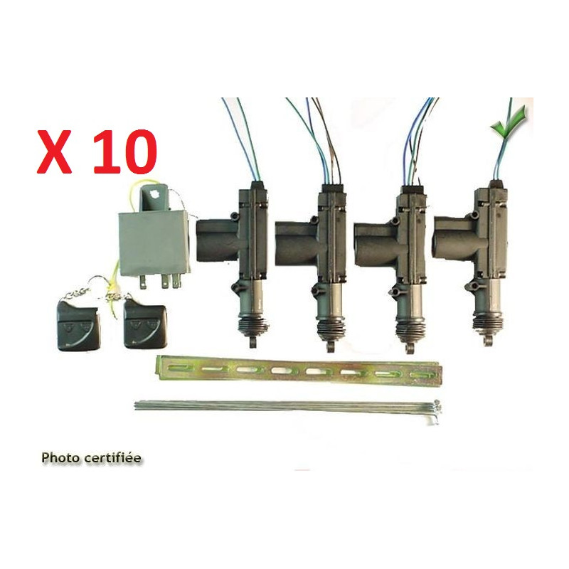 KIT CENTRALISATION 4 PISTONS 12V 2TELECDES (PRIX PAR 10 PIECES MINIMUM)