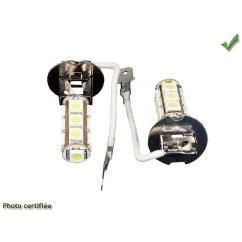 LAMPES ANTI BROUILLARD 18 LED SMD H3 12 VOLTS BLANCHE
