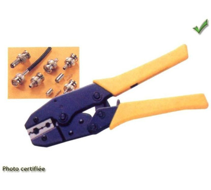 PINCE A SERTIR PRISE FME COAXIALE RG6 RG55 RG58 RG59 RG62 FIBRES OPTIQUES L220MM