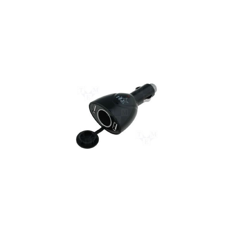 PRISE ALLUME CIGARE 12V 1A AVEC DOUBLE SORTIE USB 5V