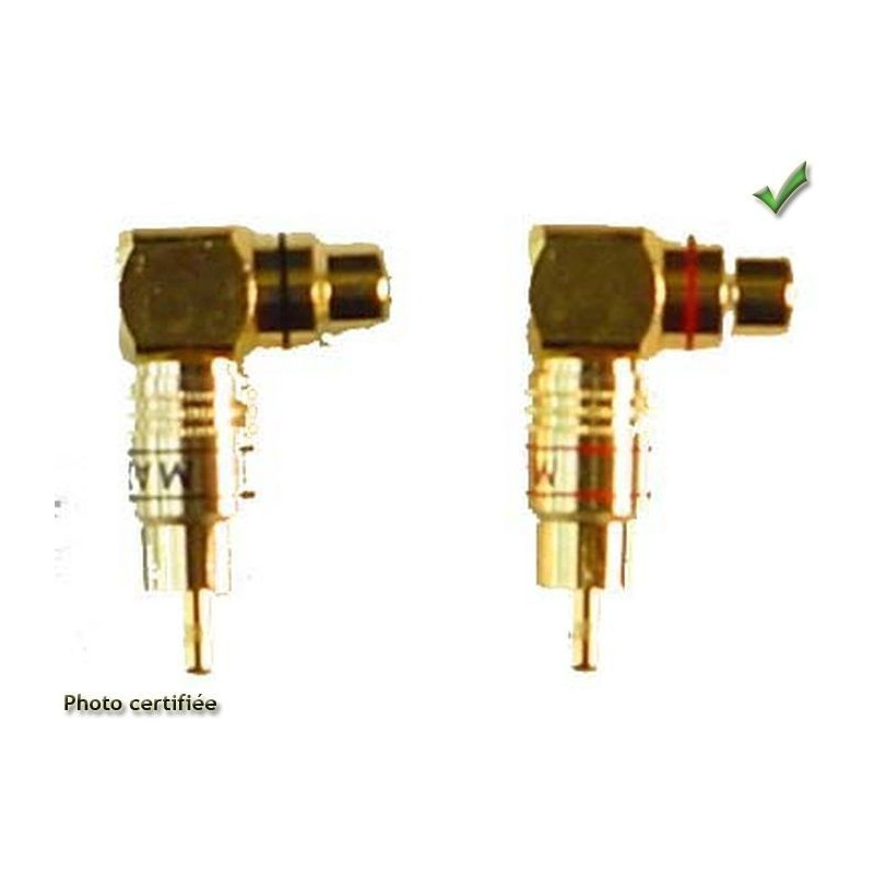 RACCORDS RCA FEM/MALE ANGLE COUDE 2 PIECES
