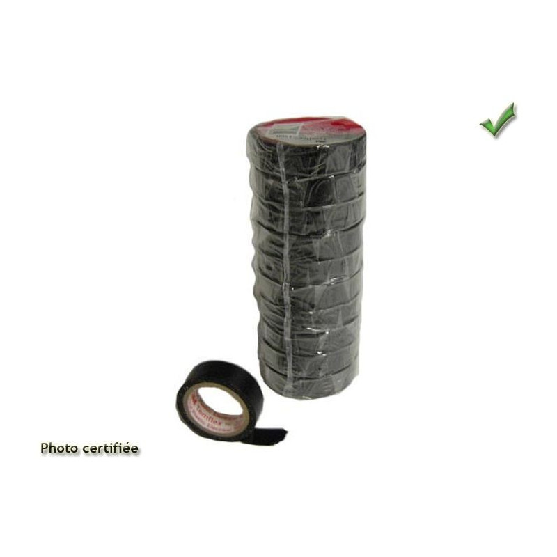 RUBANS ADHESIFS ISOLANTS SCOTCH PVC X10 ROULEAUX NOIR 15MM X10M