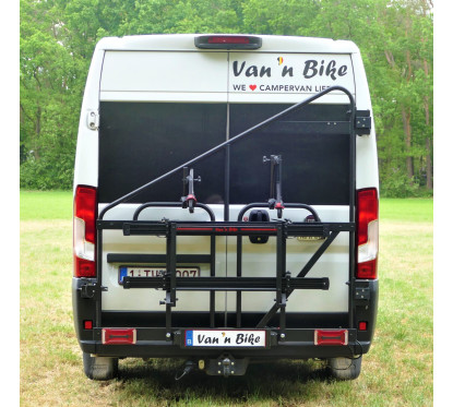 Van 'n Bike All-in One, Avec porte-vélos intégré et pliable.