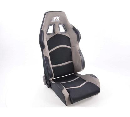 Sièges sport FK ensemble de sièges auto demi-coque tissu Cyberstar noir / gris 