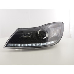 Phare Daylight LED DRL look Skoda Oktavia à partir de 2009 noir 