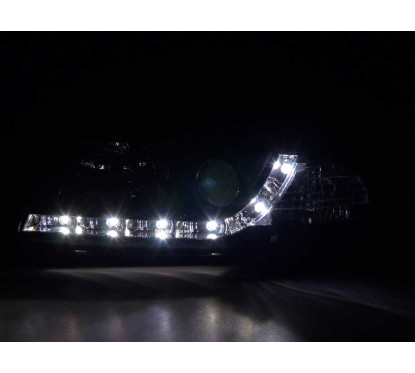 Phare Daylight LED DRL look Audi A4 type B5 99-01 noir