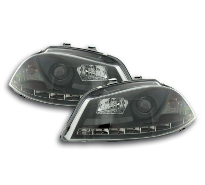 Phare Daylight LED look DRL Seat Ibiza type 6L 03-08 noir 