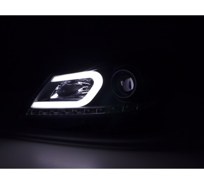 Phare Daylight LED DRL look Mercedes Classe C W204 11-14 noir 