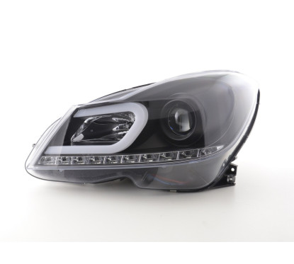 Phare Daylight LED DRL look Mercedes Classe C W204 11-14 noir