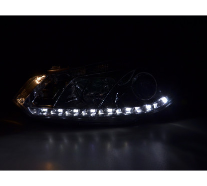 Phare Daylight LED Feux de jour LED VW Golf 6 type 1K 08- chrome pour conduite à droite 