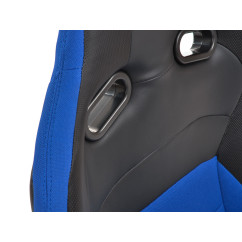 Sièges sport FK Sièges demi-coque de voiture Set Cologne cuir artificiel / tissu noir / bleu