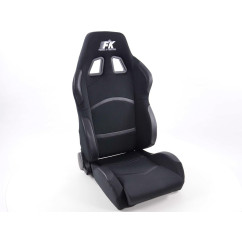 Sièges sport FK Sièges demi-coque auto Set tissu Cyberstar noir avec siège chauffant et massage 
