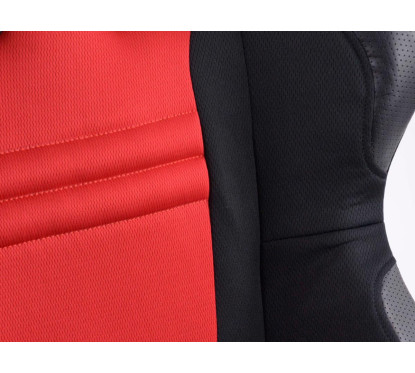 Sièges sport FK demi-sièges baquets Set Racecar tissu noir / rouge