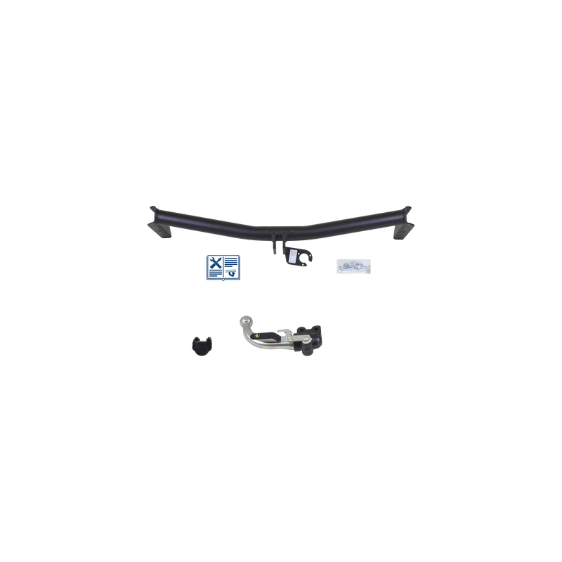 Attelage rotule démontable GDW + faisceau Trail-Tec universel 7 broches - VW GOLF III