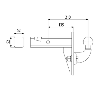 Attelage pour attelage US 2 trous, AUTO-HAK - TOYOTA 4 RUNNER III