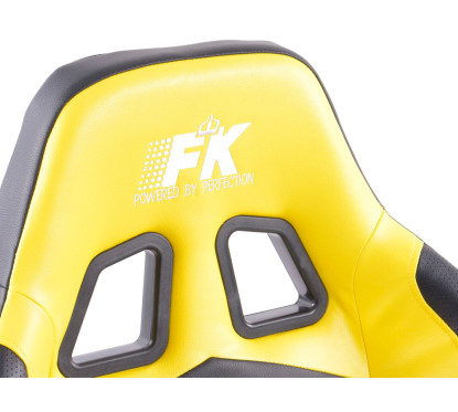 Sièges sport FK Sièges demi-coque auto Set Cyberstar cuir synthétique noir / jaune